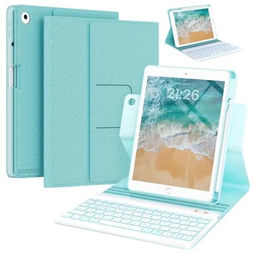 BLUTLOTUS Keyboard Case for iPad 9.7 inch 5th 6th Gen | 360° Rotatable, Backlit, Pencil Holder thumbnail 1