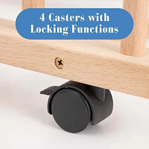 Somime Large Art Drying Rack with Four Caster Wheels | Wooden Canvas Storage Stand for Artists & Hobbyists thumbnail 3
