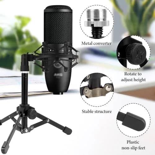 GEEKRIA Microphone Stand for Creators | Compact Desktop Tripod with Foldable Non-Slip Feet thumbnail 4