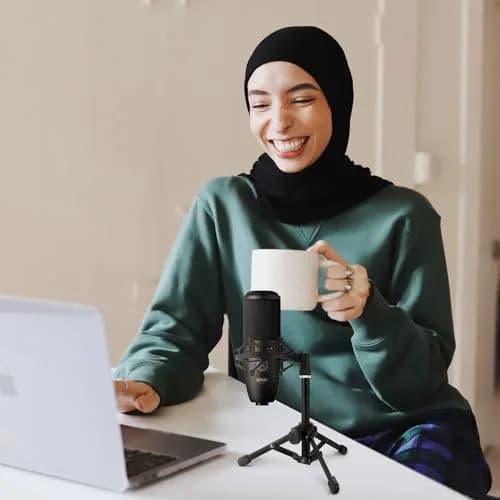 GEEKRIA Microphone Stand for Creators | Compact Desktop Tripod with Foldable Non-Slip Feet thumbnail 5