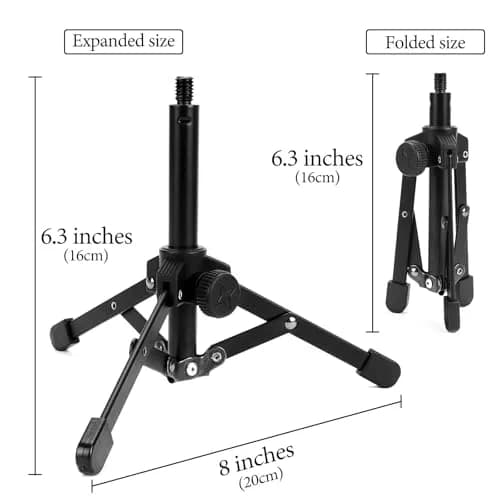 GEEKRIA Microphone Stand for Creators | Compact Desktop Tripod with Foldable Non-Slip Feet thumbnail 2