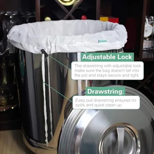 Bellamei Reusable Brew Bag 3 Pack 56cm x 66cm (22"x26") 250 Micron Fine Mesh for Beer Brewing thumbnail 5