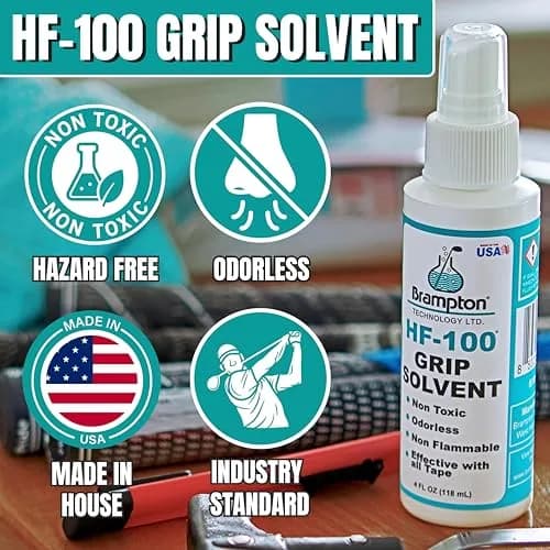 BRAMPTON TECHNOLOGY, LTD. Handle Grip Kit | Premium Golf Regripping Set, 15 Tape Strips, Solvent & Tools (4 oz) thumbnail 8