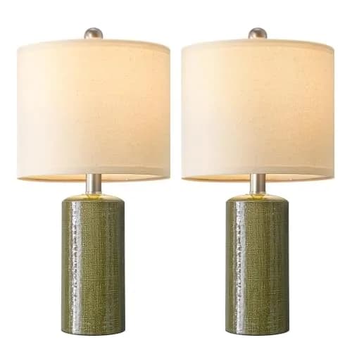 G-SAFAVA Modern Ceramic Table Lamps Set of 2, Green, 51.44 cm (20.25") | Artistic Touch for Living Rooms thumbnail 9