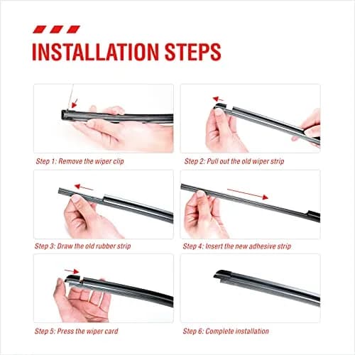 BERG REGEN 16 inch (40.64 cm) Frameless Wiper Blade Refills - Pack of 4 | Universal Fit for Tesla, Toyota, Hyundai, Honda thumbnail 5