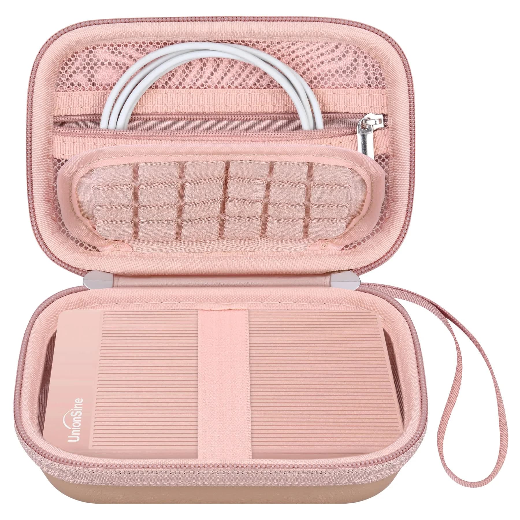 Canboc Hard Case for UnionSine Ultra Slim Portable External Hard Drive HDD | Durable PU & EVA Shell, Shockproof, Compact & Lightweight — Rose Gold