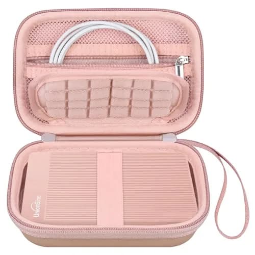 Canboc Hard Case for UnionSine Ultra Slim Portable External Hard Drive HDD | Durable PU & EVA Shell, Shockproof, Lightweight, Rose Gold thumbnail 1
