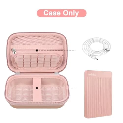 Canboc Hard Case for UnionSine Ultra Slim Portable External Hard Drive HDD | Durable PU & EVA Shell, Shockproof, Lightweight, Rose Gold thumbnail 2