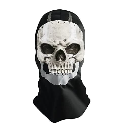 Masfrida Ghost Skull Mask Full Face Unisex for War Game Outdoor Sport Halloween Cosplay | One Size thumbnail 2