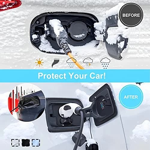 Moioee EV Charger Plug Port Cover Silver | Waterproof Outdoor EV Charger Cover for Electric Vehicles thumbnail 4