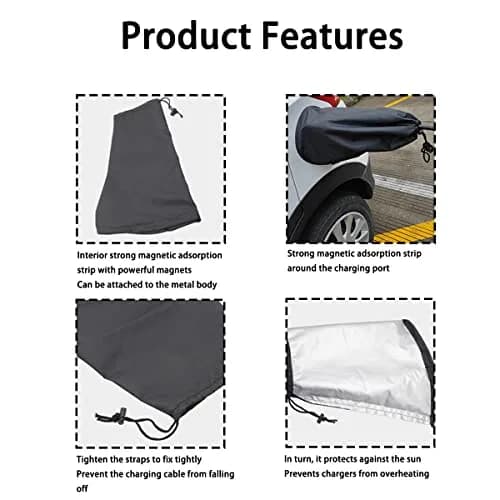 Moioee EV Charger Plug Port Cover Silver | Waterproof Outdoor EV Charger Cover for Electric Vehicles thumbnail 5