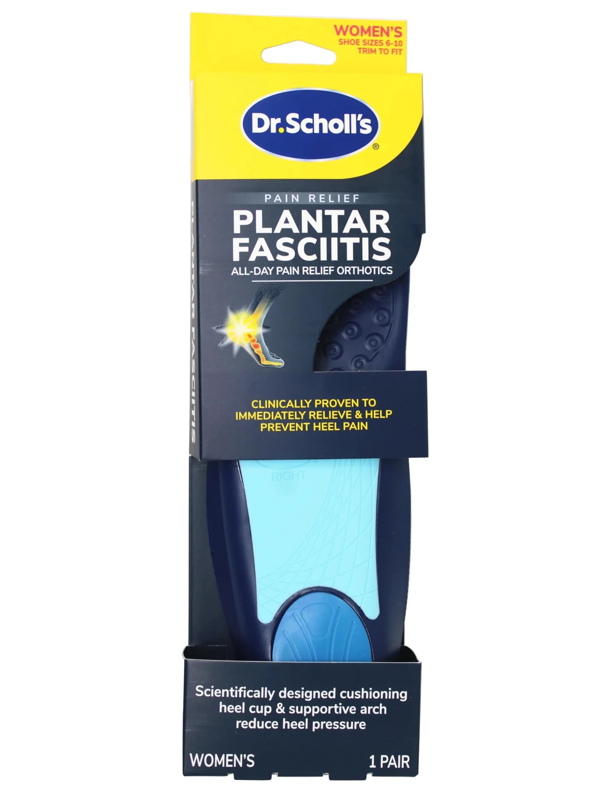 Dr. Scholl's Plantar Fasciitis Pain Relief Orthotics Women's Size 6-10 (12 Pairs) | Clinically Proven Relief & Prevention - main product image