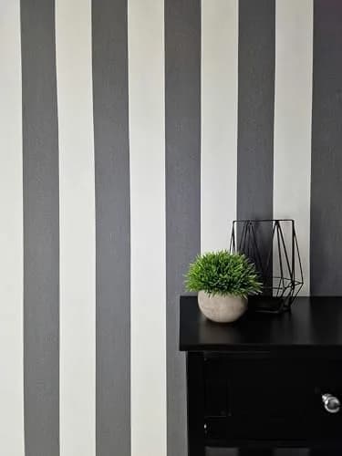 WALLCOVER Non-Woven Wallpaper Black Stripes 10.05 x 0.53 m | Modern Block Stripe Design for Home & Office thumbnail 4