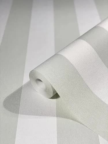WALLCOVER Non-Woven Wallpaper Green Stripes 10.05 x 0.53 m | Modern Block Stripe Design for Home & Office thumbnail 1