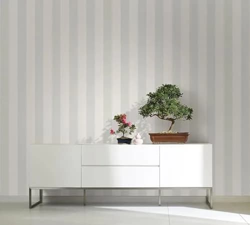 WALLCOVER Non-Woven Wallpaper Green Stripes 10.05 x 0.53 m | Modern Block Stripe Design for Home & Office thumbnail 2