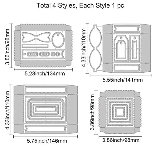 GLOBLELAND 3D Candy Box Cutting Dies Set | Reusable Carbon Steel Templates for Scrapbooking & Card Making (134x98mm, 4Pcs) thumbnail 6