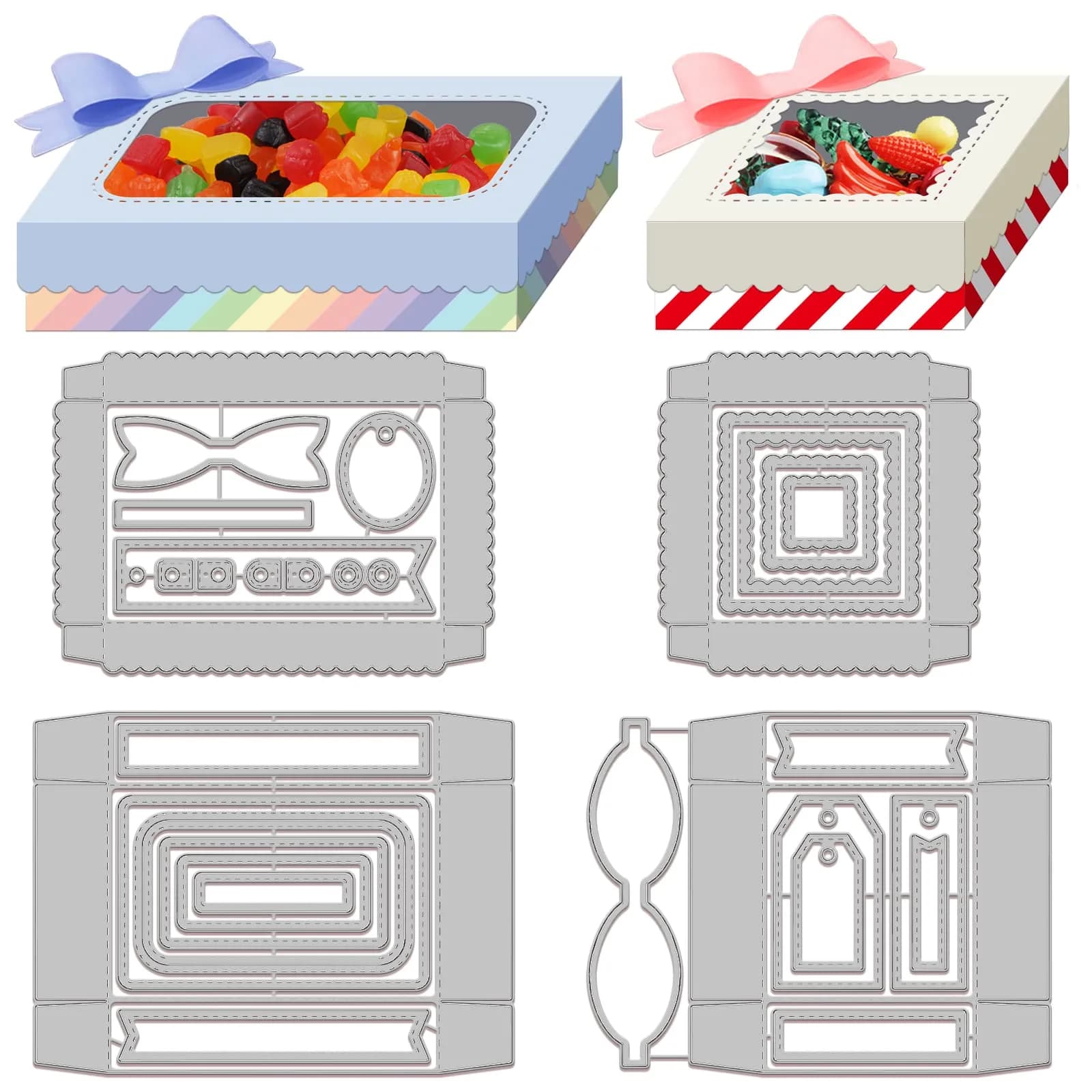 GLOBLELAND 3D Apron Snack Bag Cutting Dies for Card Making | Scrapbooking & Paper Crafts — 3D Candy Box