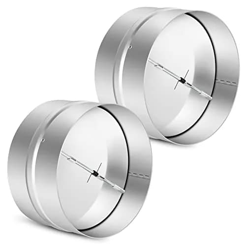 Kikerike 6 Inch (150mm) Backdraft Damper Duct Stopper - 2 Pcs | Prevents Air Recirculation thumbnail 1