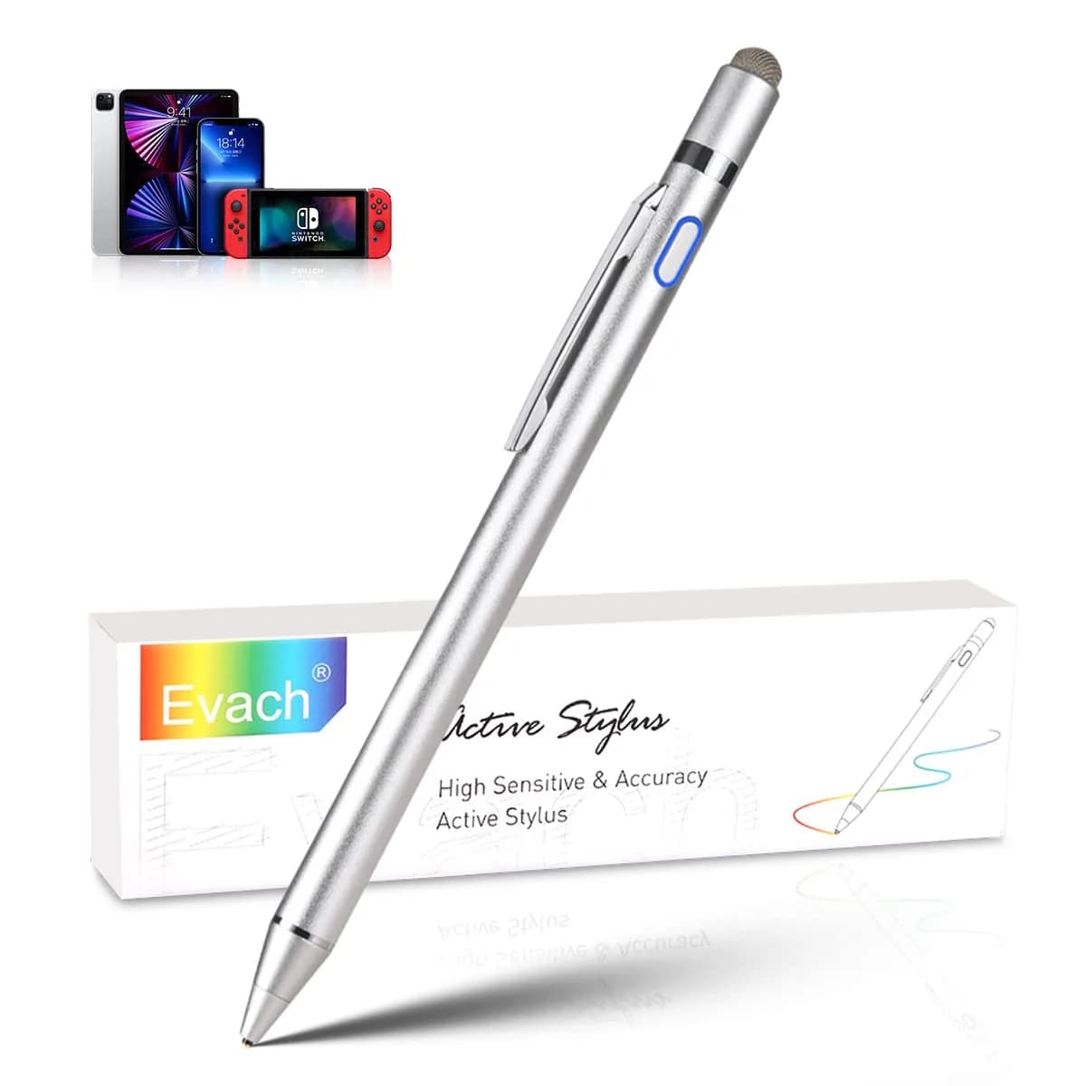 EVACH Stylus Pen for Samsung Galaxy Tab A11/A9/A8/A7 | 1.5mm Ultra Fine Tip, Durable Aluminum, Portable