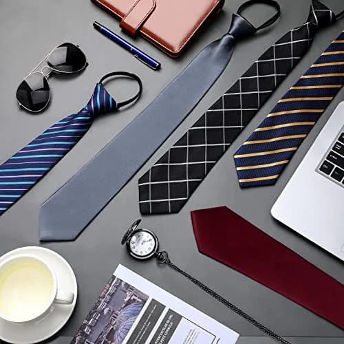 Unittype Classic 24 Pcs Zipper Pre-tied Neckties Assorted Colors | Adjustable & Stylish thumbnail 5