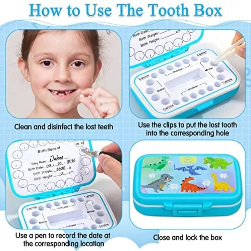 Caffox Tooth Keepsake Box for Kids | Baby Teeth Storage & First Tooth Container thumbnail 4