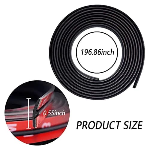 Turcee T-Car Weather Stripping Seal 5M (16.4ft) | Reduces Wind Noise & Dust Ingress thumbnail 2