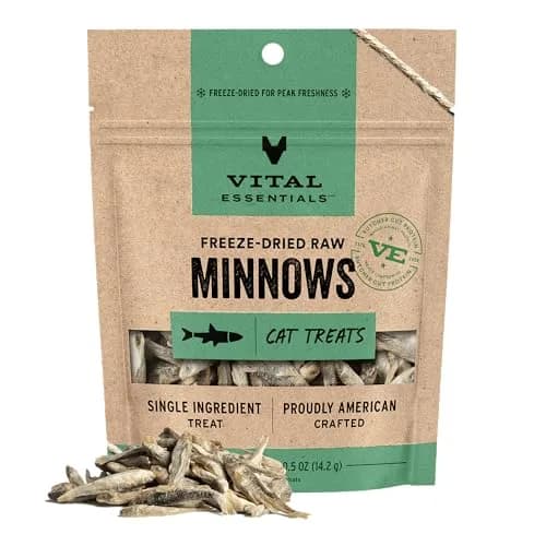 Vital Essentials Freeze Dried Minnows Cat Treats 0.5 oz (14 g) | Single Ingredient Protein Snack thumbnail 1