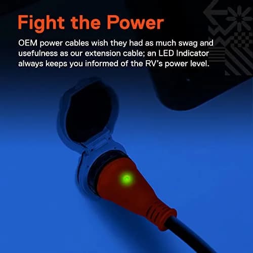 ONLINE LED STORE 50ft 50 Amp RV Extension Cord 125/250V Twist Lock 6 Gauge 4 Prong | Heavy-Duty Power Cable for RVs thumbnail 5