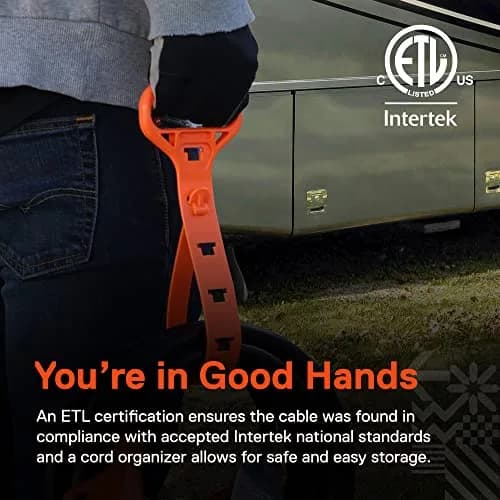 ONLINE LED STORE 50ft 50 Amp RV Extension Cord 125/250V Twist Lock 6 Gauge 4 Prong | Heavy-Duty Power Cable for RVs thumbnail 6