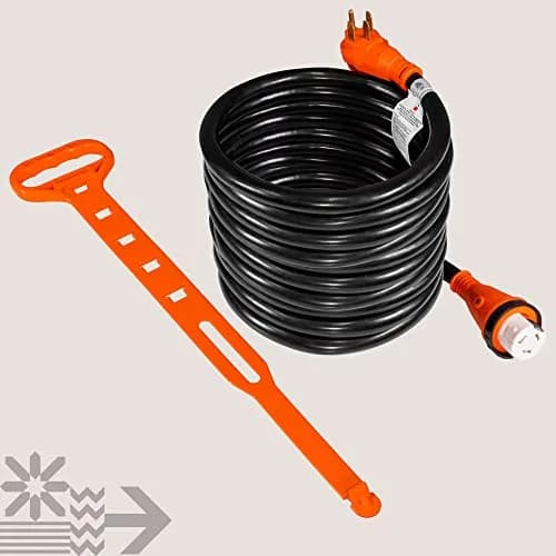 ONLINE LED STORE 50ft 50 Amp RV Extension Cord 125/250V Twist Lock 6 Gauge 4 Prong | Heavy-Duty Power Cable for RVs thumbnail 8