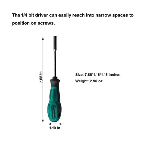PANSHIYON 3Pcs Bit Driver Handle - 1/4" Magnetic Hex Bit Holder Nut Driver | Compact, Durable Steel thumbnail 2