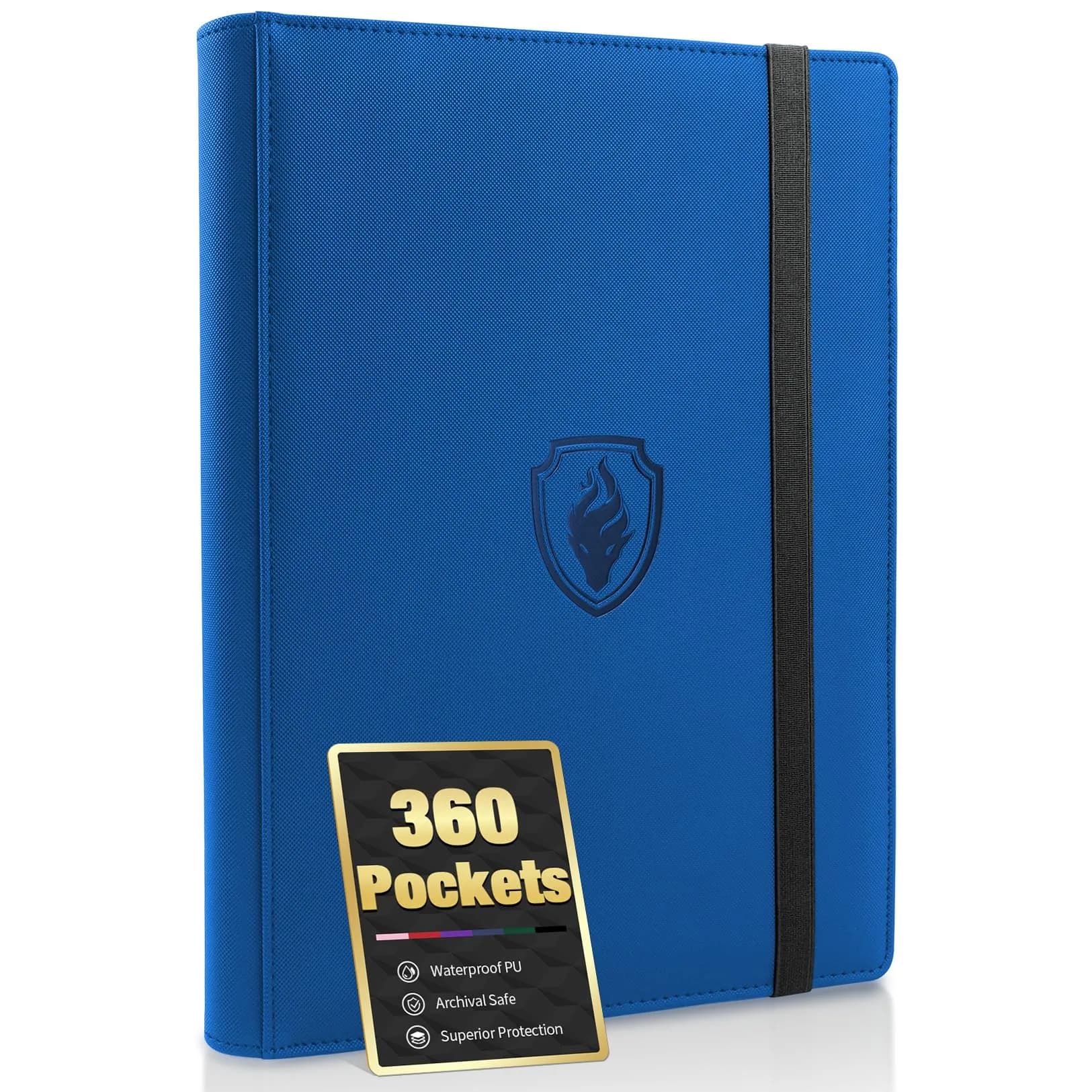 Fabmaker 9 Pocket Card Binder for 360 Cards, Royal Blue | Large Capacity Archival Safe Display Album