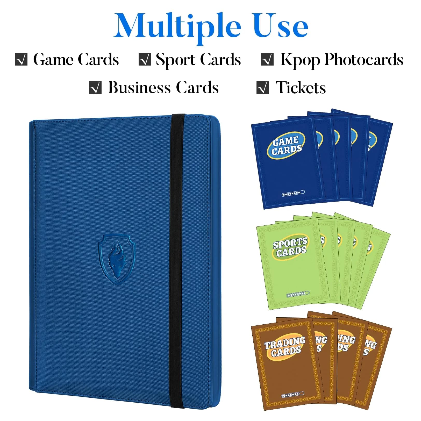 Fabmaker 9 Pocket Card Binder for 360 Cards, Royal Blue | Large Capacity Archival Safe Display Album thumbnail 3