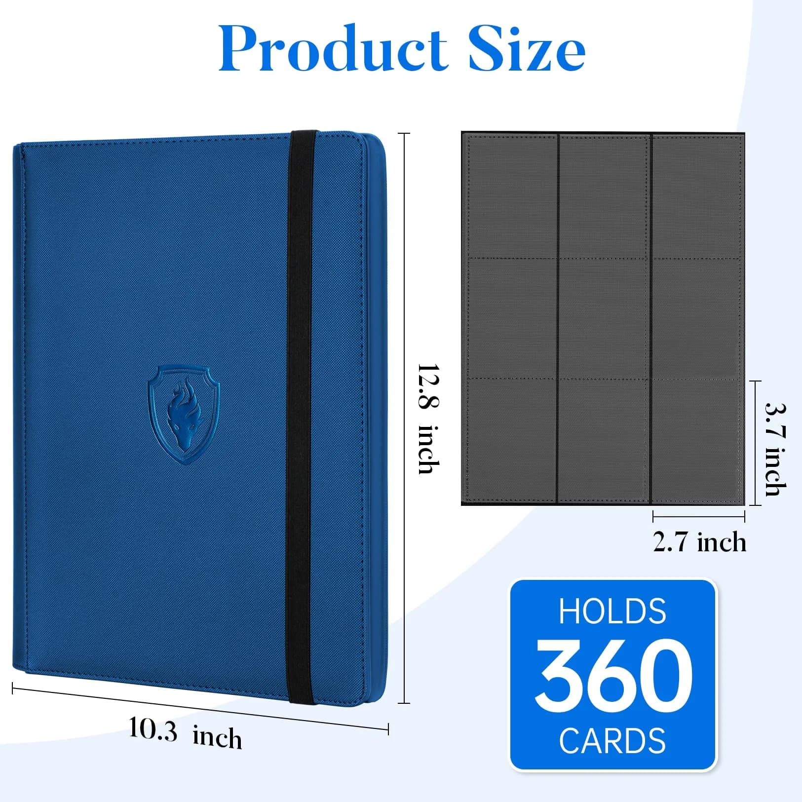 Fabmaker 9 Pocket Card Binder for 360 Cards, Royal Blue | Large Capacity Archival Safe Display Album thumbnail 6