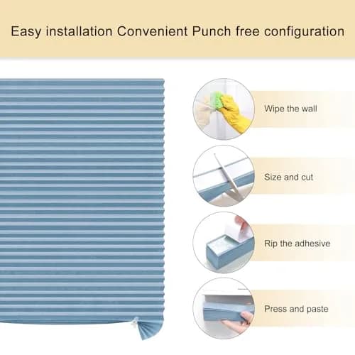 Jlong Cordless Window Shades 35.4"W x 71"H | No Drill Pleated Paper Shades thumbnail 2