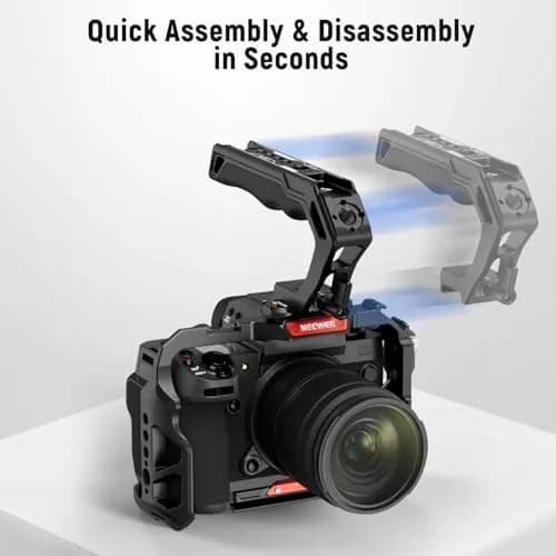 NEEWER Top Handle and NATO Rail Kit, Comfort Silicone Grip with Quick Release NATO Clamp, 3 Cold Shoes and 1/4" 3/8" ARRI Threads, CA008 | Compatible with SmallRig Camera Cage thumbnail 8