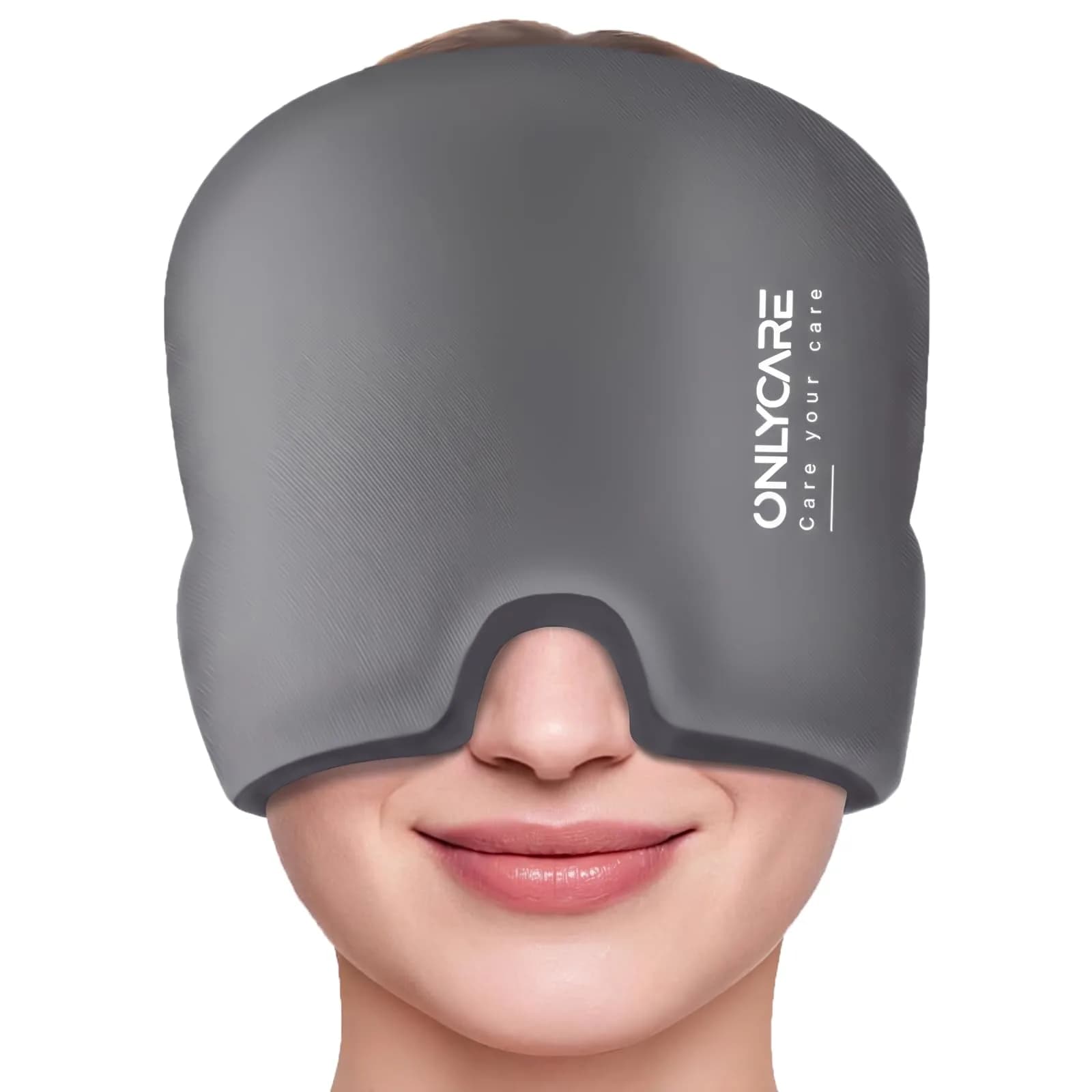 ONLYCARE Migraine Relief Cap 2 Pack | Odorless Gel Headache Relief Head Wrap — Grey