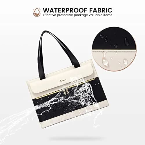 LOVEVOOK Women's Laptop Tote Bag 15.6 Inch | Professional Leather Briefcase with USB Port & Clutch thumbnail 6