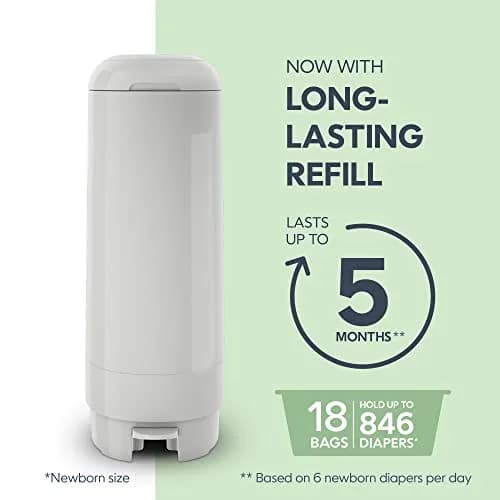 Diaper Genie Signature Diaper Pail with Easy Roll Refill 5L | Odor Lock & Hands-Free Operation thumbnail 4