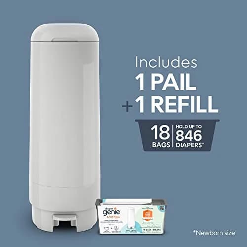 Diaper Genie Signature Diaper Pail with Easy Roll Refill 5L | Odor Lock & Hands-Free Operation thumbnail 2