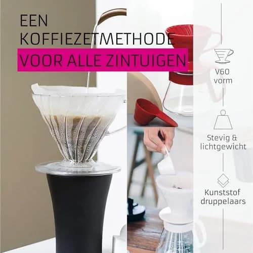 HARIO V60 Plastic Coffee Dripper Size 03 | Cone Pour-Over Brew for 1-6 Cups thumbnail 2