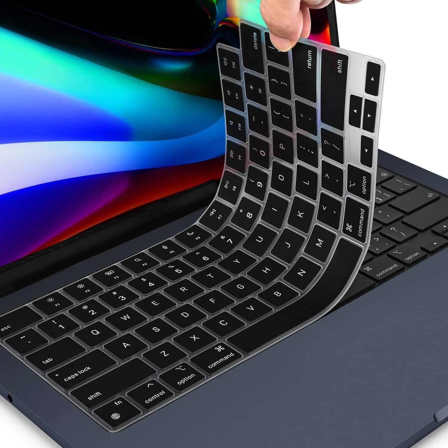 CaseBuy Ultra Thin Clear Keyboard Cover for MacBook Air 13/Pro 13/Pro 15 | Ultra Transparent & Dustproof — Black / MacBook Pro 14/16 Inch