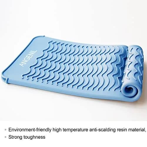 ANGENIL Heat Resistant Silicone Mat & Pouch for Hair Tools | Safe Travel Flat Iron & Curlers (28.57 cm x 13.97 cm) thumbnail 7