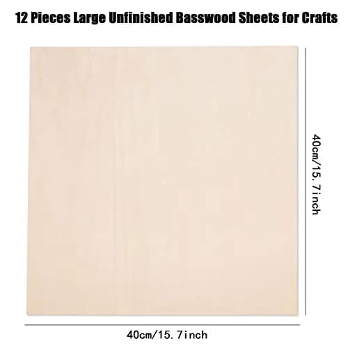 AWIZOM Basswood Sheets 16x16x3mm | Unfinished Craft Wood for Laser Cutting & Painting thumbnail 2