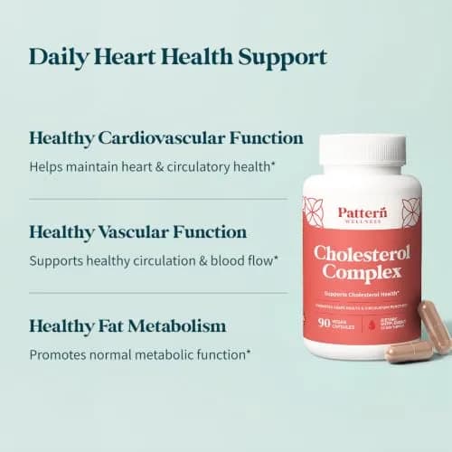 Pattern Wellness Cholesterol Complex Supplement – 90 Vegan Capsules thumbnail 3