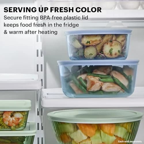 Pyrex Glass Food Storage Containers Set (6-Piece) Small/Medium Round | Stain & Odor Resistant, Microwave & Dishwasher Safe thumbnail 4