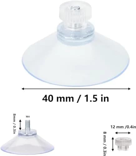 AccEncyc Clear PVC Suction Cups with Stainless Steel Screws, 40mm Diameter, 12-Pack | Heavy Duty Utility Hooks for Smooth Surfaces thumbnail 2