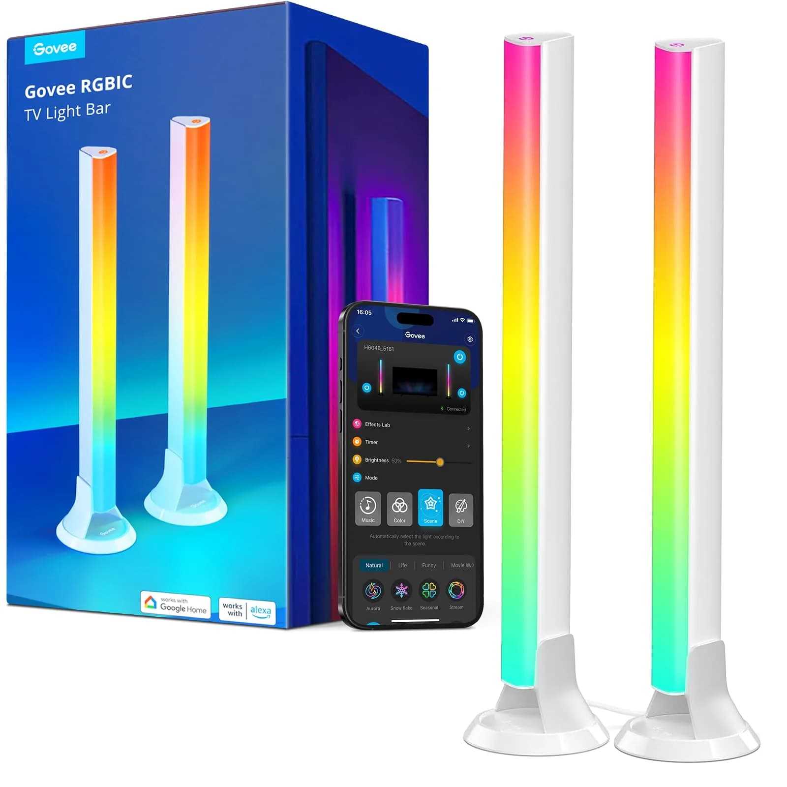 Govee RGBIC LED Light Bars 15 Inches WiFi Smart TV Backlight | 12V DC