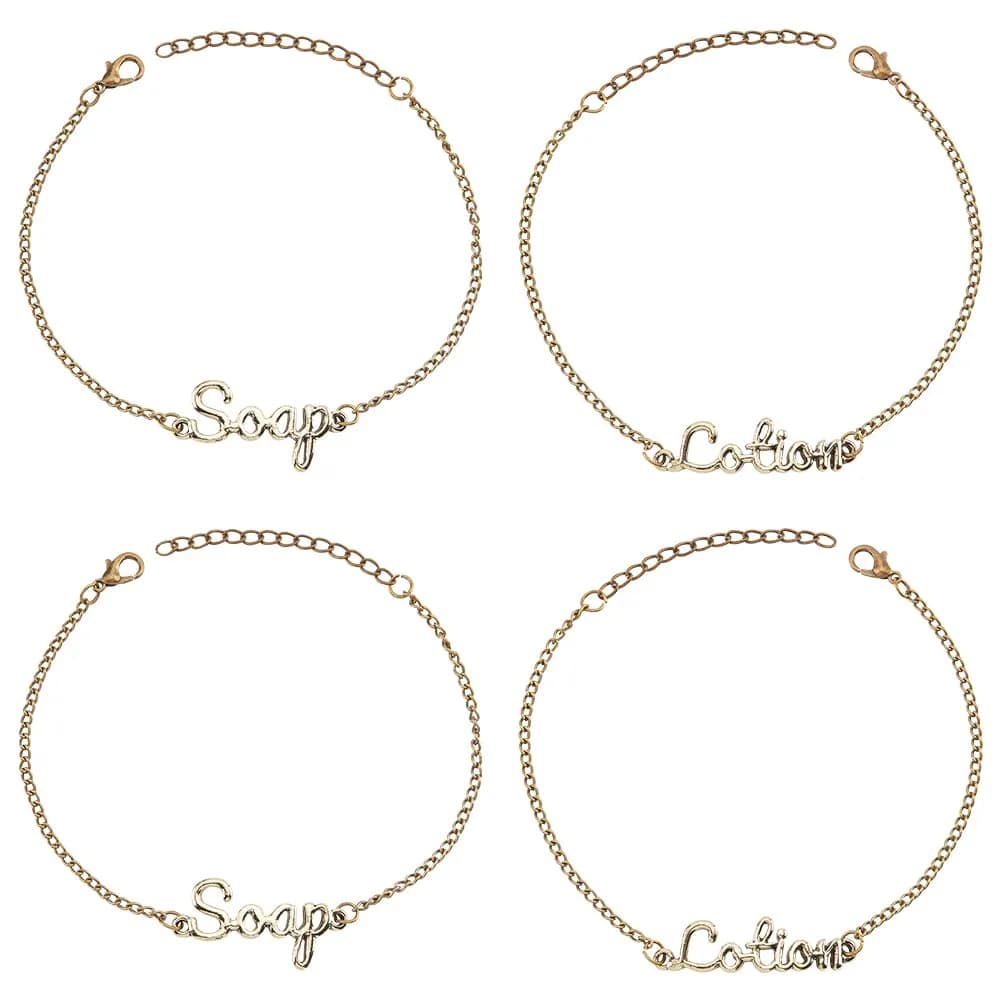 OLYCRAFT 8Pcs Soap and Lotion Dispenser Tags with Chains, Antique Bronze Alloy | Set of 4 Soap Labels & 4 Lotion Labels