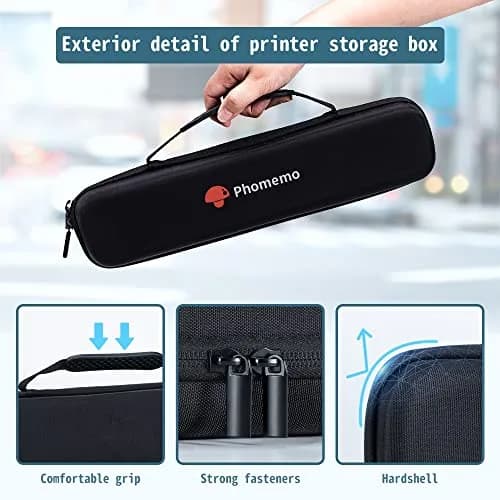 Phomemo M08F Portable Printer Case | Black Hard Shell Travel Holder for Letter/A4 Printers, 35cm (13.78") thumbnail 2